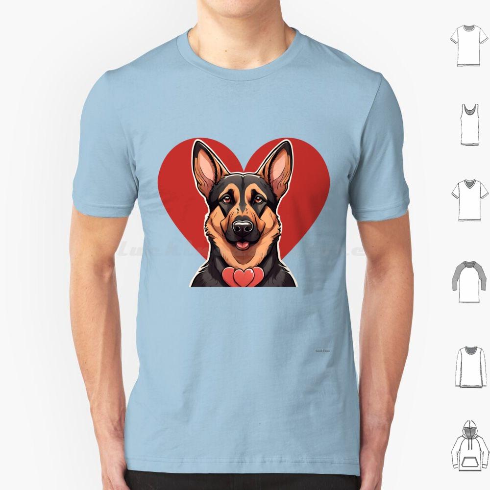 Cute Valentine German Shepherd Dog T Shirt Men Women Kids   Valentine Valentine Dog German Shepherd Cute Dog Dog In Heart