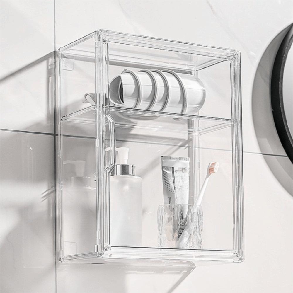 Acrylic Transparent Display Box Wall-Mounted Magnetic Model Storage Box with Lid Stackable Cosmetic Organizer Rack Collectibles