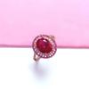 Lila Vergoldetes Roségold Eingelegtes Ei Oberfläche Roter Stein Ring Einfach Mode Temperament Trendig Offener Ring Schmuck