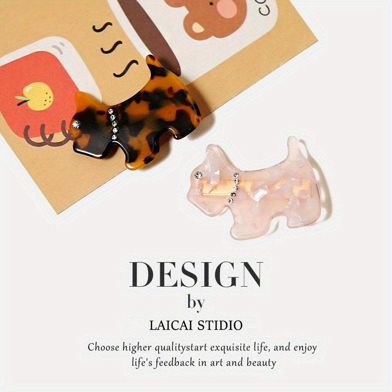 Dog Shaped Hair Clip Multi-color Rhinestone Embellishment Design Texture Craftsmanship Cute  Personalized Headwear Daily Street