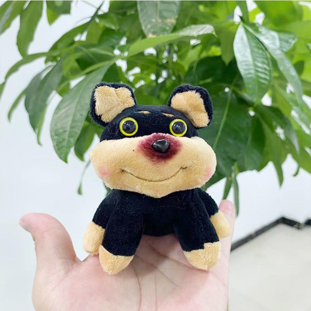 with Hat Bee Puppy Bag Pendant Cartoon Bee Dog Keyring 3D Bee Dog Doll Keychain  Car Accessories