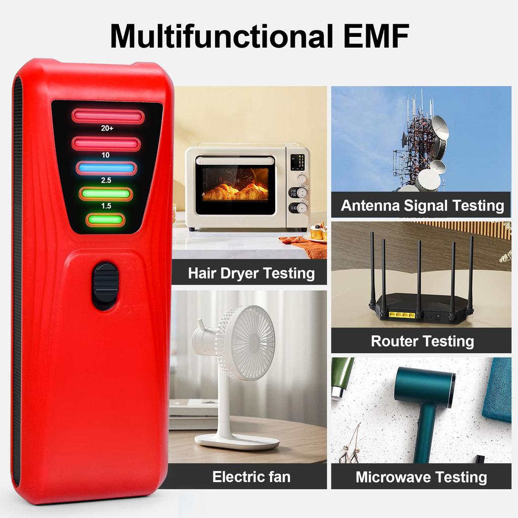 Electromagnetic Field Detectors 5 LED Radiation Detectors HighPrecision EMF Magnetic Field Monitors EMF Radiation Tester