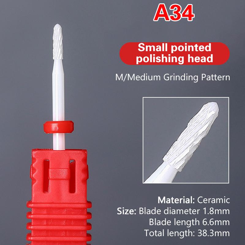 Ceramic Milling Cutter Nail Drill Bit Electric Manicure Pedicure Mill Bits Machine Files Nail Art Tools Equipment