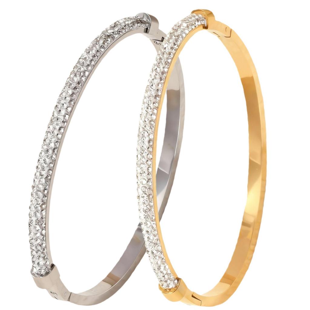 Summer Fashion Stainless Steel 18K Gold-Plated Bracelet Set for Women - Elegant, Simple Jewelry