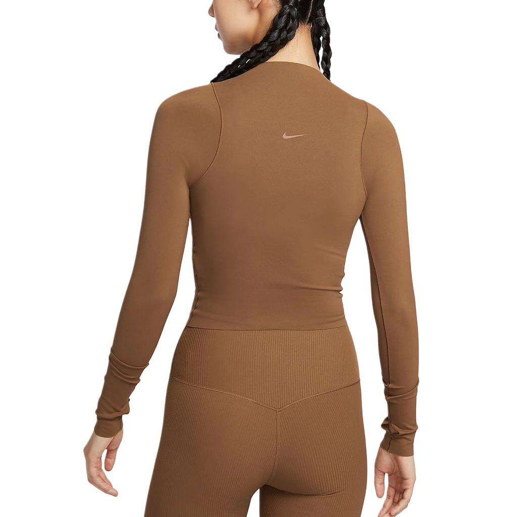 Nike Zenvy Atmungsaktiv Feuchtigkeitsableitend Schnelltrocknend Weich Leicht Einfarbig Rundhalsausschnitt Lässig Langarm T-Shirt Damen Tops FN3023-281
