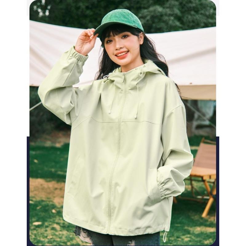 Women Workwear Windproof Waterproof Hiking Jacket Spring Autumn Outdoor Coat Petite Travel Clothing
