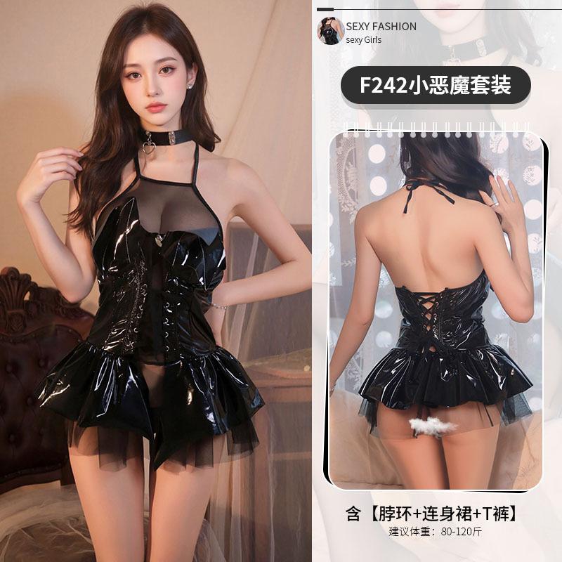 Sexy Lingerie Tight Patent Leather Demon Seduction Pu Suit Cosplay Free Uniform Female 2