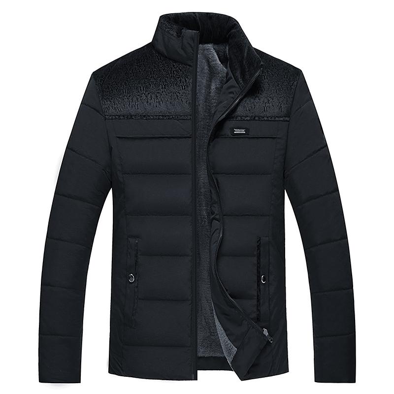 Parka invernale da uomo in peluche spesso con collo alto, giacca alla moda da uomo, cappotto parker caldo e spesso con cerniera, soprabito imbottito per uomo
