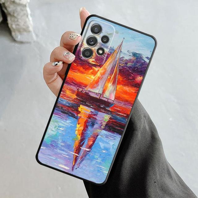 Case For Samsung Galaxy A14 A73 A53 A71 A51 A31 A33 A22 A12 A21s A13 A32 A52s A72 A52 A23 Eiffel Tower Art Of Painting Scenery