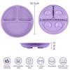 Vicloon Baby Suction Plate, 3Pcs Silicone Baby Suction Plates, Non Slip Silicone Baby Weaning Plate, Divided Dishes for Toddler Kids Self Feeding, Fi