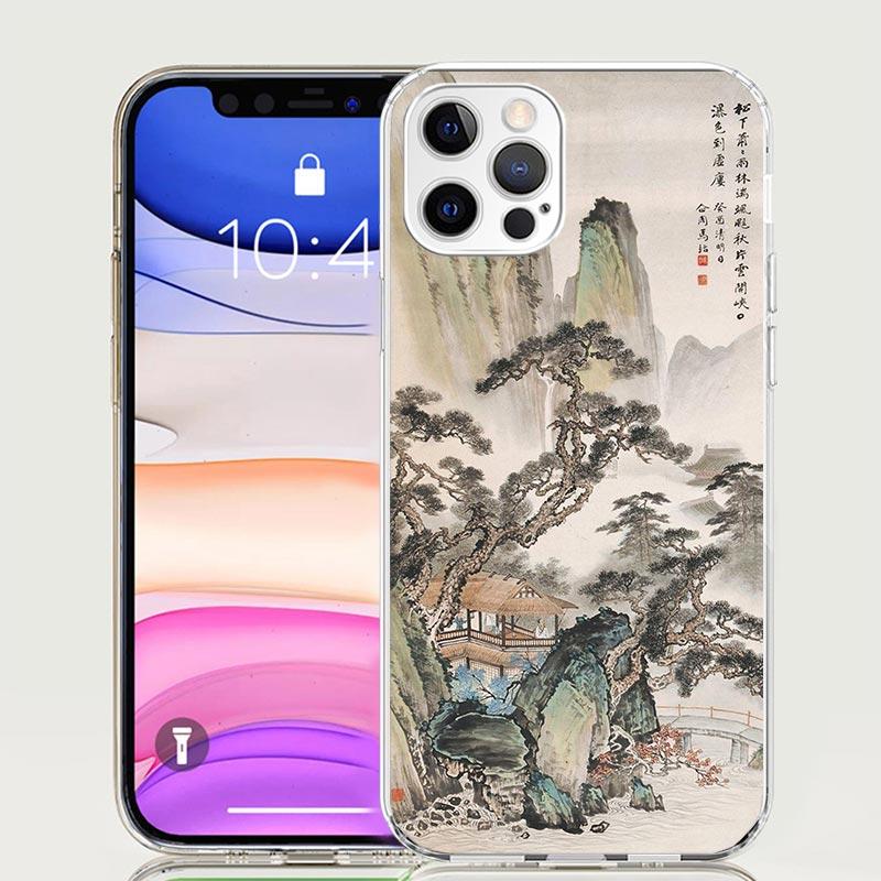 Chinese Style ink Painting Art Phone Case For iPhone 17 Air 16 15 Plus 11 14 Pro Max 13 Mini 12 7 8 + SE Pattern Art Customized