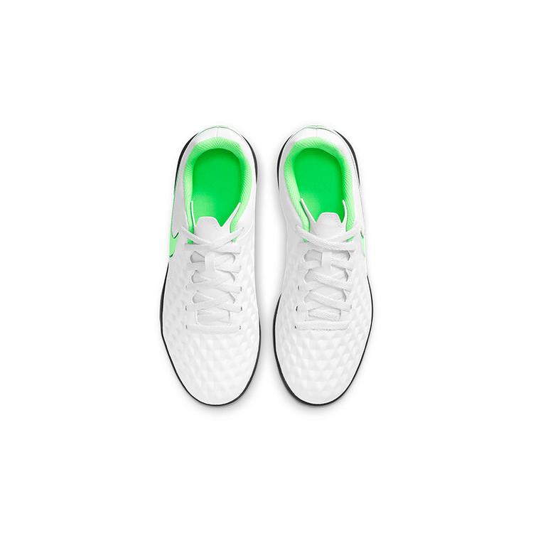 Nike Tiempo Legend 8 Club TF Slip Resistant Abrasion Resistant Low Top Kids' Soccer Shoes White Green Kids' AT5883-030