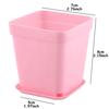 6/12pcs 7cm Pink Plastic Square Flower Plant Pots with Tray Nursery Pot for Succulent Office Desktop Gardening Balcony Decor