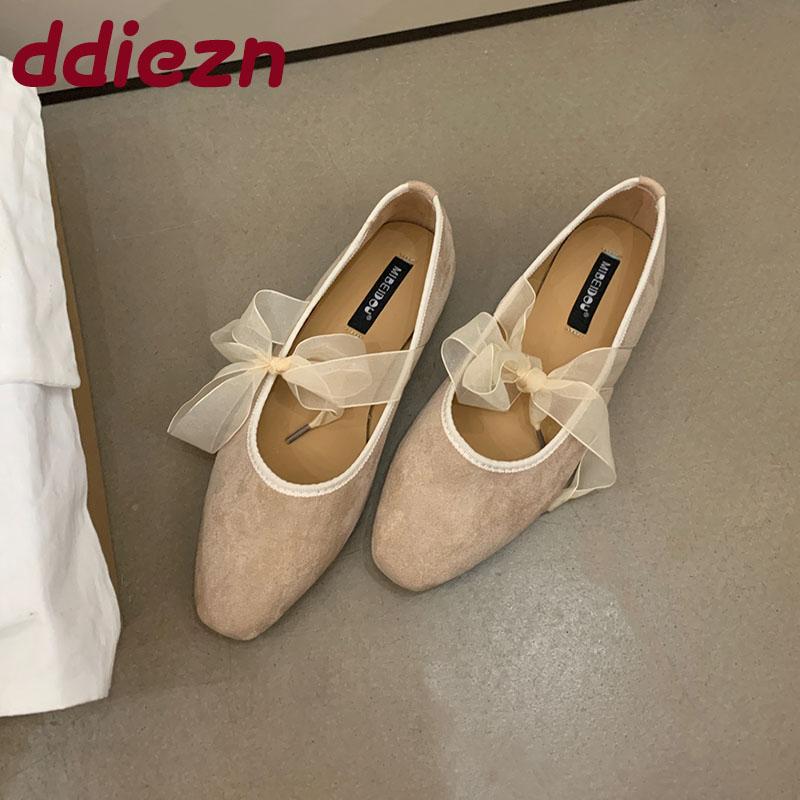 Fashion Female Round Toe Footwear Butterfly-Knot Ladies Flats With Shoes Fashion Shallow Women Mary Janes Flats Slip On Shoes lady