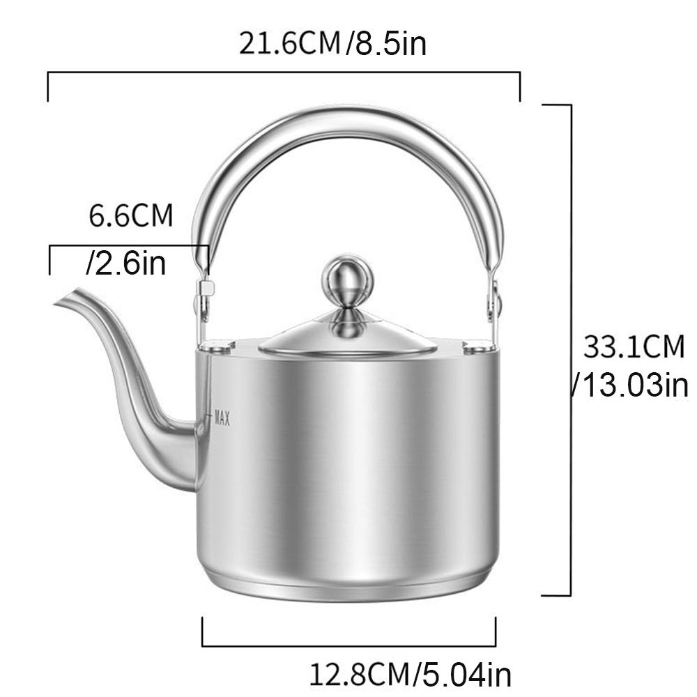 Свистящий чайник из нержавеющей стали 316, Полностью стальной чайник с ситечком для чая, Домашний ресторанный чайник из нержавеющей стали, 1,2 л 1.2L