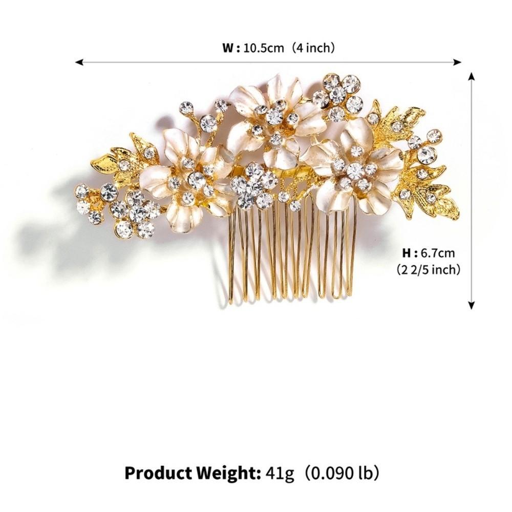 Alloy Bride's Hair Comb Rhinestone Hair Accessories Fashion Flower Hairpin  Festive Gifts