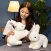 Simulation Rabbit Plush Toy Cute Furry Easter Bunny Kawaii Realistic Animal Rabbit Model Props Birthday Gift Home Decoration