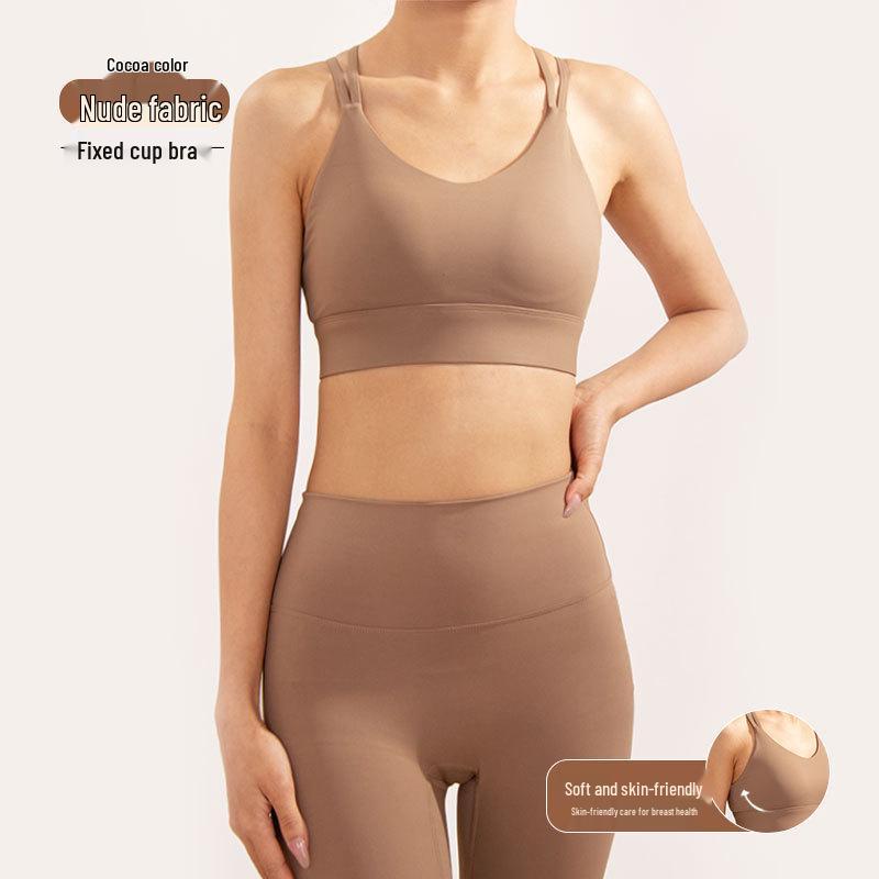 

Женский ударопрочный спортивный бюстгальтер с интегрированными чашками - Жилетный стиль против провисания для бега и тренировок, красивый дизайн спины Medium