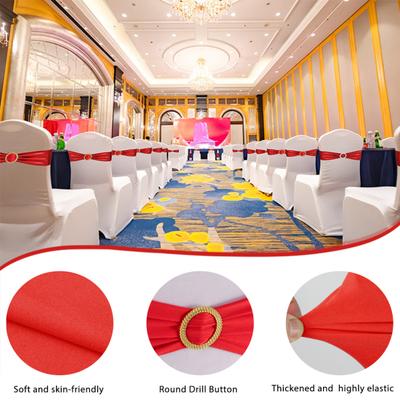 10 Pcs Chair Sashes Stretchy Chair Back Bands Chair Ties Bows with Buckle Slider for Wedding Party Hotels Banquet Decoration
