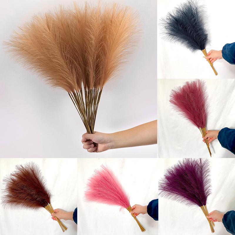 10pcs Artificial Puff Reed Photography Props 55m Simulated Reed Pampas Grass Flower Arranging Art
