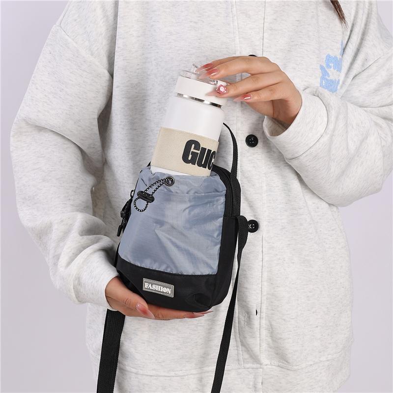Waterproof Nylon Sling Bag - Outdoor Travel Pouch with Dedicated Water Bottle Pocket (New Nylon Crossbody Design)