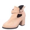 Winter Women's Boots Round Head Zipper Buckle High-heeled Women's Boots Short Boots Women's Shoes Mujer Women's Ankle Shoes