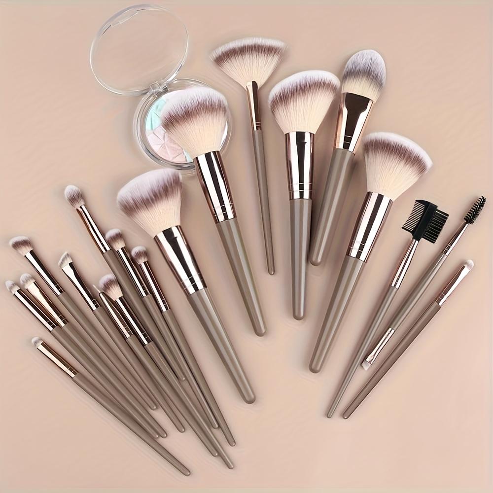 15pcs Women's makeup Professional  Bag Foundation Eyelash Eyebrow Eyeshadow Cosmetic Makeup Brush Tool Set Christmas