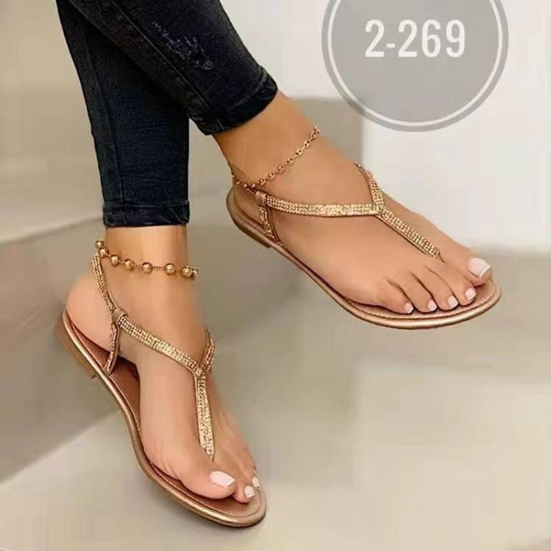Fashion New Summer Sandals Women Fashion Pointed Toe Flats Women's Casual Sandals Ladies Flip Flops Roman Low Heel Woman Sandalias