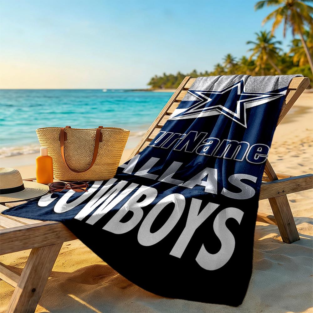 Dallas Customize Your Name Beach Towel Super Soft Microfiber Quickdry Fabric