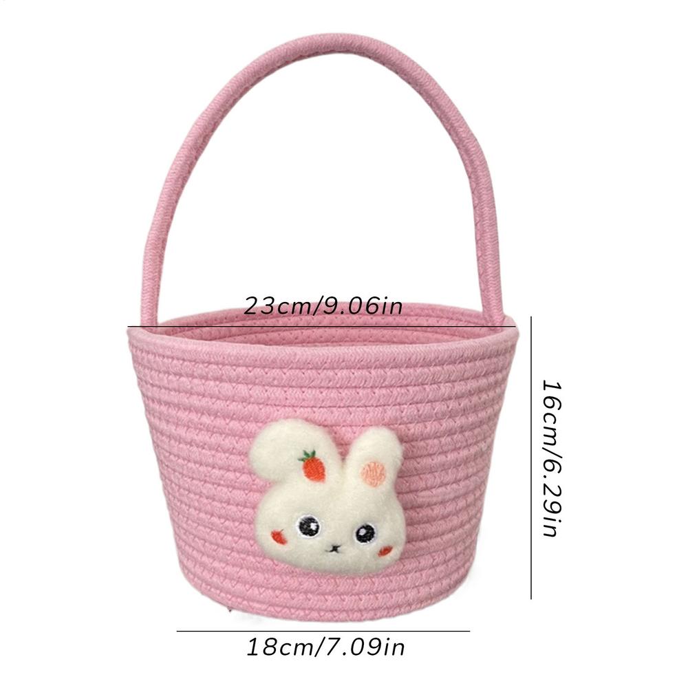 Easter Basket for Kids Bunny Empty Candy Basket Easter Bunny Basket Cotton Rope Easter Egg Hunt Basket Cute Woven Basket