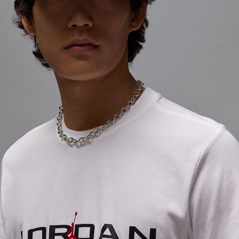 Jordan Air Retro Pullover Casual Short Sleeve T-Shirt Men Tops White IB7353-101