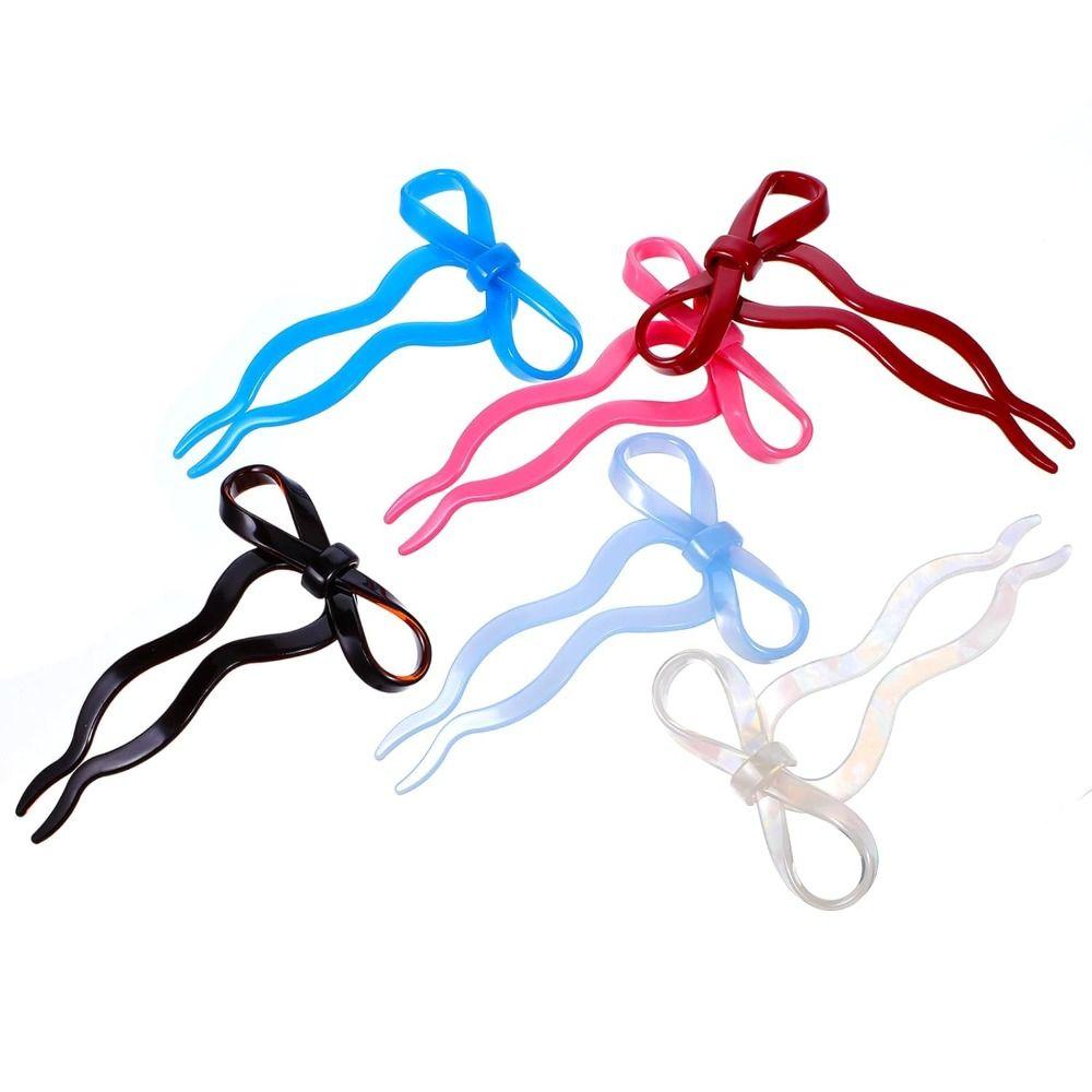 Acrylic Bow Hair Pin Candy Color Wavy Hairpins New French Hair Pin Hairpin Accessories