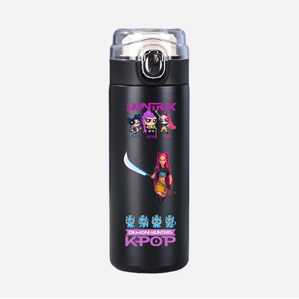 

Anime Demon Hunters Printed Thermos Cup Portable Stainless Steel 400Ml Water Bottle Leak Proof Camping Water Cup Gift