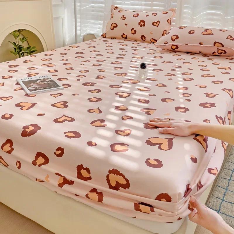 Plaid Fitted Sheet Simple Style Single/Queen/King Bedroom Home Bed Sheet Mattress Cover Pad Bedsheet ( Pillowcase Can Order )