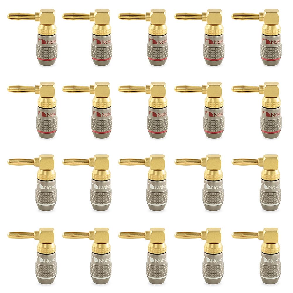 

Nakamichi FanLock Серия Excel Позолоченные 24 карата Угловые банановые разъемы 10 AWG 18 AWG Размер калибра 4 мм для динамика усилителя стерео домашнего кинотеатра радио