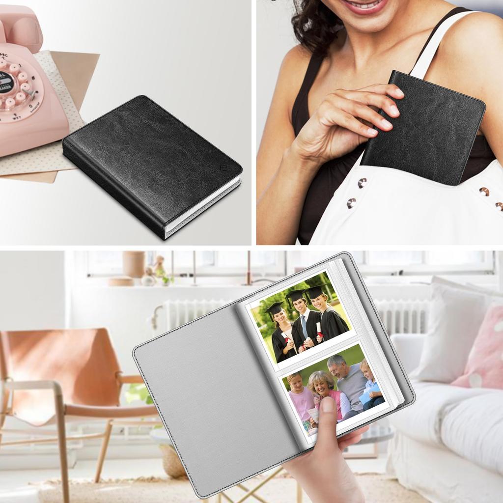 Fintie Wallet Photo Album for Fujifilm Instax Wide Polaroid Pockets Polaroid POP Originals 600 Inch Film 300, OneStep, 2-64 (Snap Fastener), Camera,