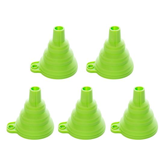 5Pcs Foldable Silicone Funnel, Mini Collapsible Oil Funnel for Kitchen, Portable Small Liquid Transfer Tool for Bottles 5pcs