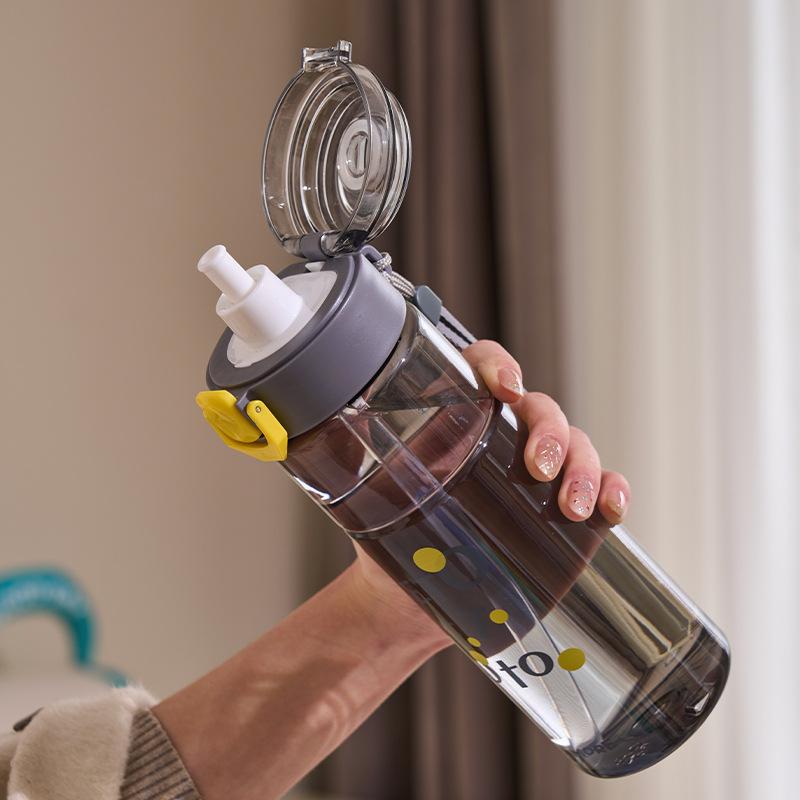 Water bottle high value portable plastic cup large capacity outdoor portable sports water cup drop resistant student kettle gift
