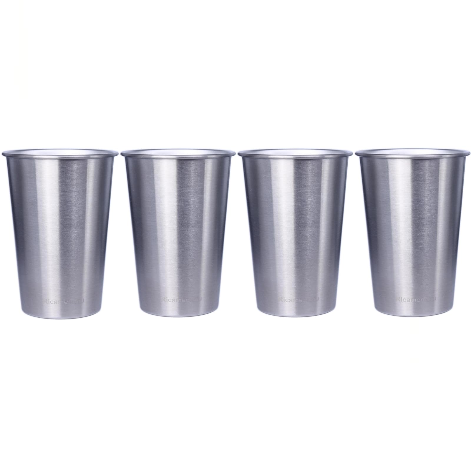 

Ricamemoru Stainless Steel Tumbler, 500ml Stainless Steel Mug, Set of 4, Perfect for Coffee, Beer, Camping