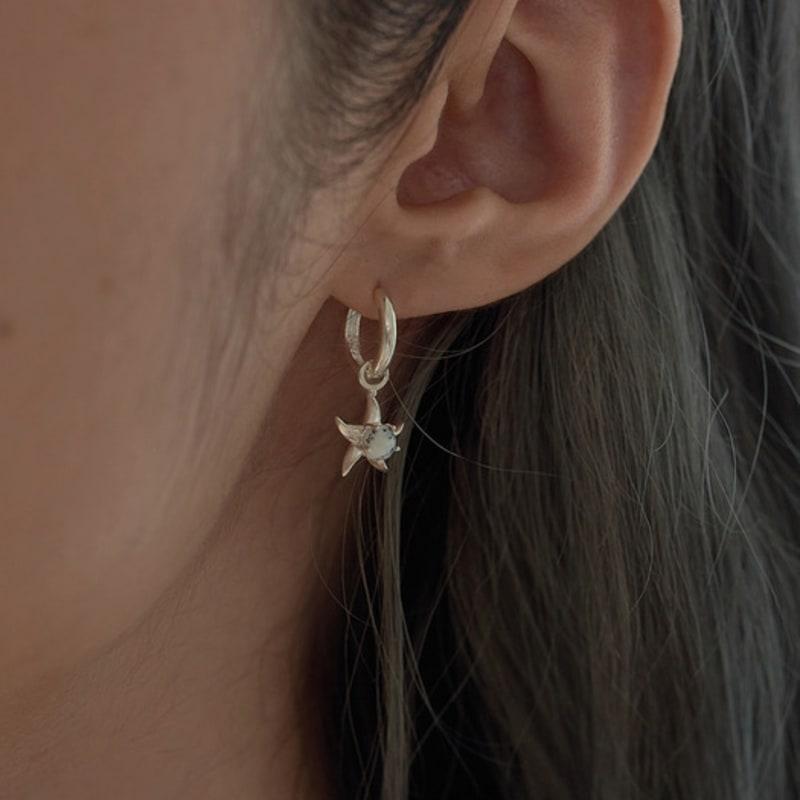 OR D`OR Agate Starfish One-Touch Earrings