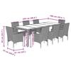 VidaXL Garden Dining Set and Cushions 9 Pcs Beige Rattan Glass, Outdoor Dining Set, Furniture of 3278593