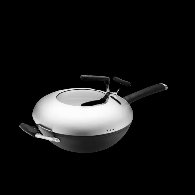 Aishida 32cm Maifan Stone Coated Refined Iron Wok