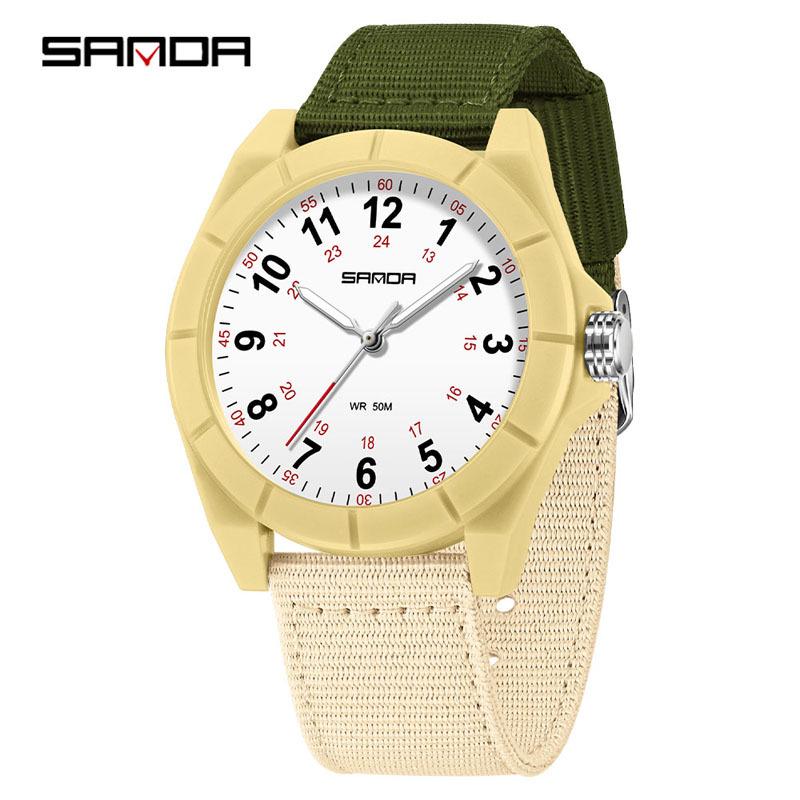 Sanda Nurse Student Quartz Watch - Fashion Casual with Luminous Hands, 24-Hour Dial