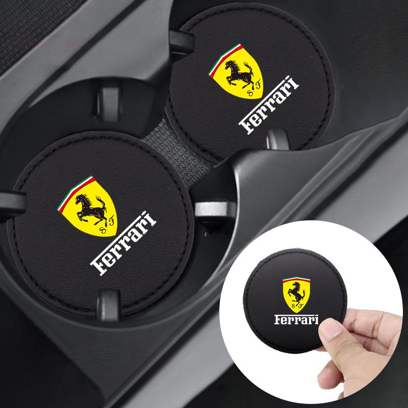 2PCS Car Styling Coaster Non-Slip Water Cup Mat Anti-Slip Pad For Ferrari 308 GT4 328 GTB GTS F355 360 Modena F430 458ltalia 488 ZX2