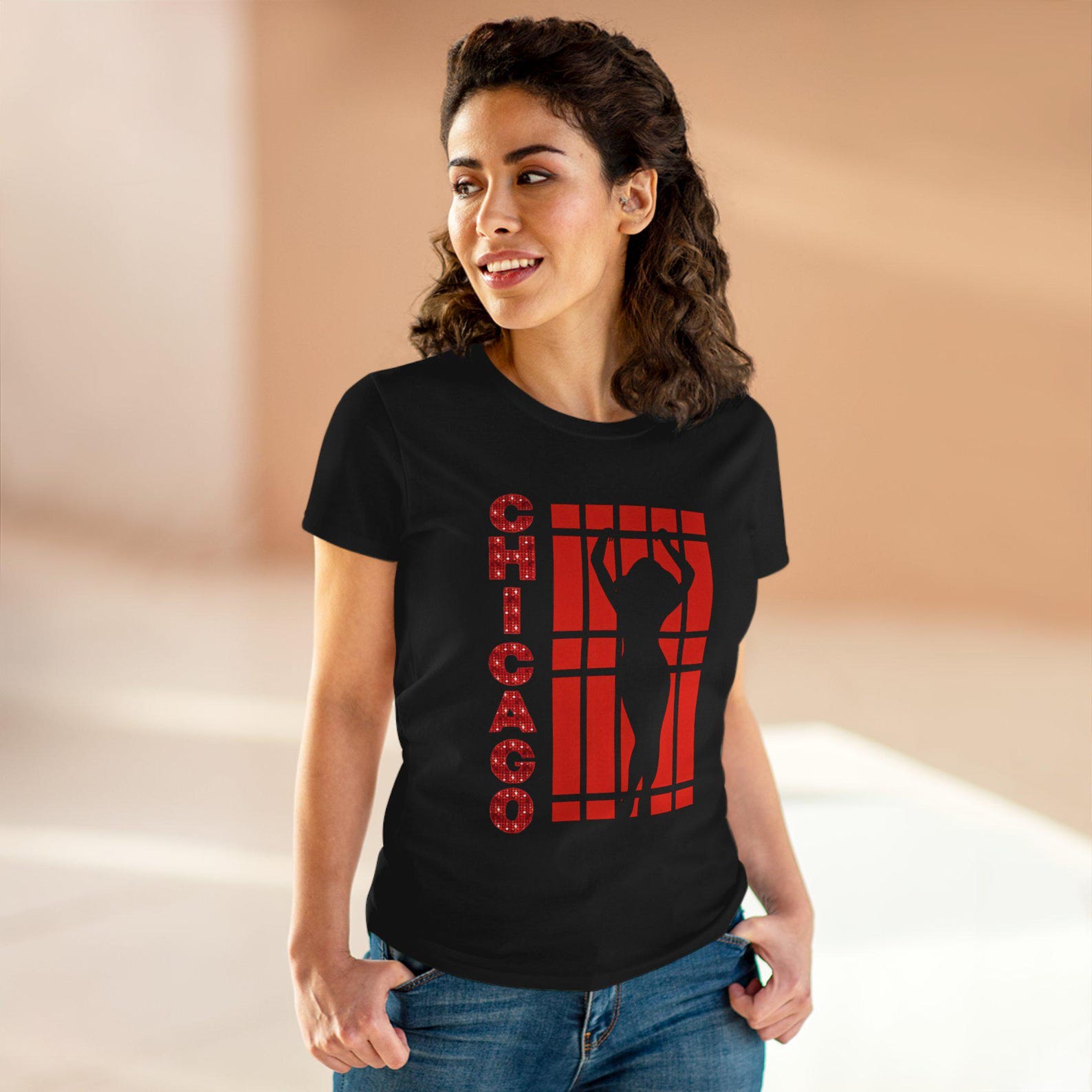 Chicago Broadway Musical Women s Black T-Shirt Size S to 2XL 4XL