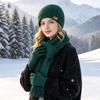 3 Piece Set Knit Beanie Hat Soft Plush Material Windproof Beanies Cap Hat Scarf Gloves Set  For Men