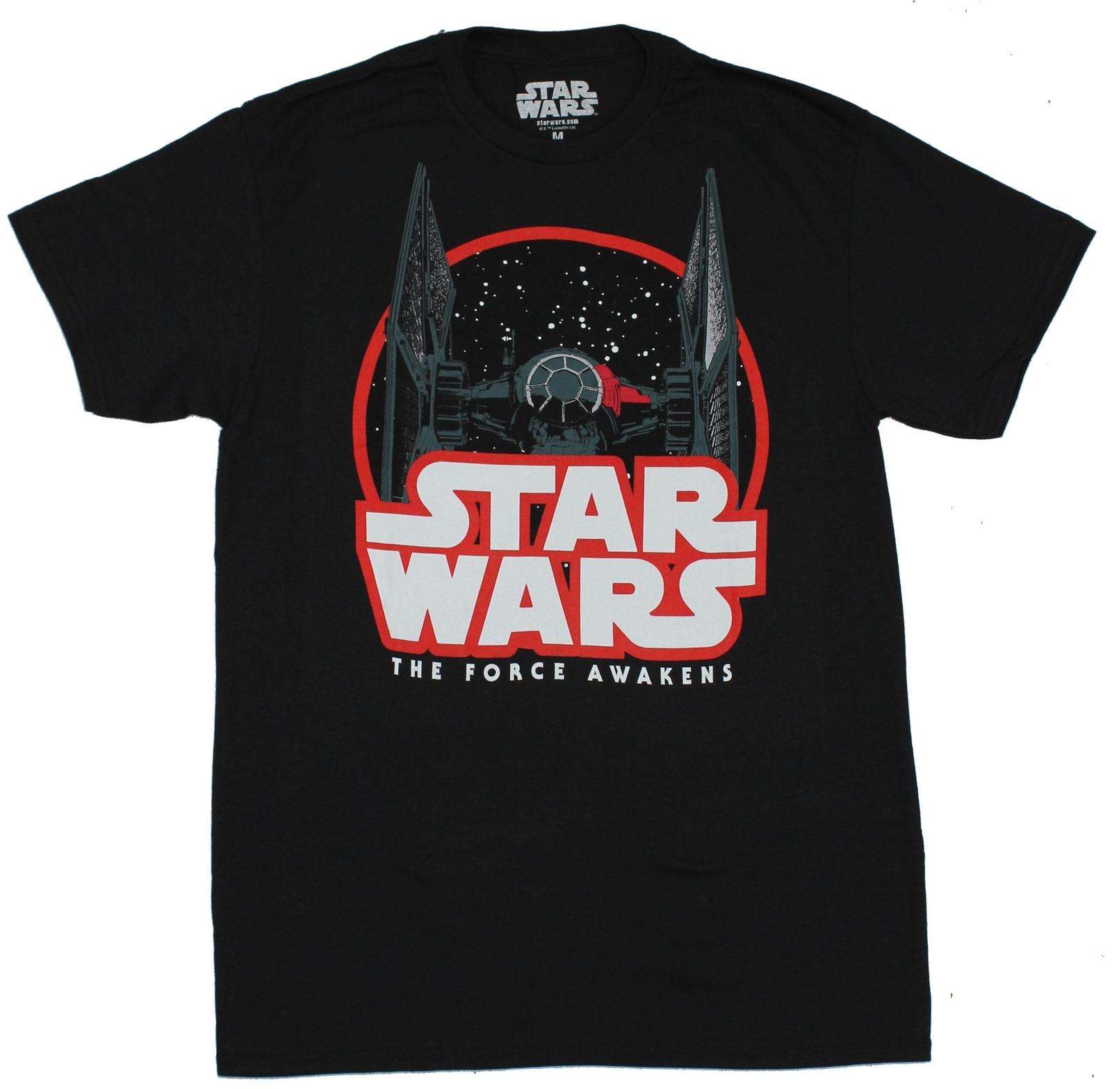 Star Wars Adult New T-Shirt - The Force Awakens Tie Fighter Logo Pic L