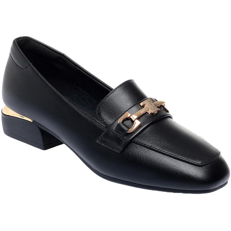 Fashion Loafers Women's 2024 Summer Style Breathable Soft Sole Comfortable Low-heeled Single Shoes One Kick  Small Leather Shoes Korean