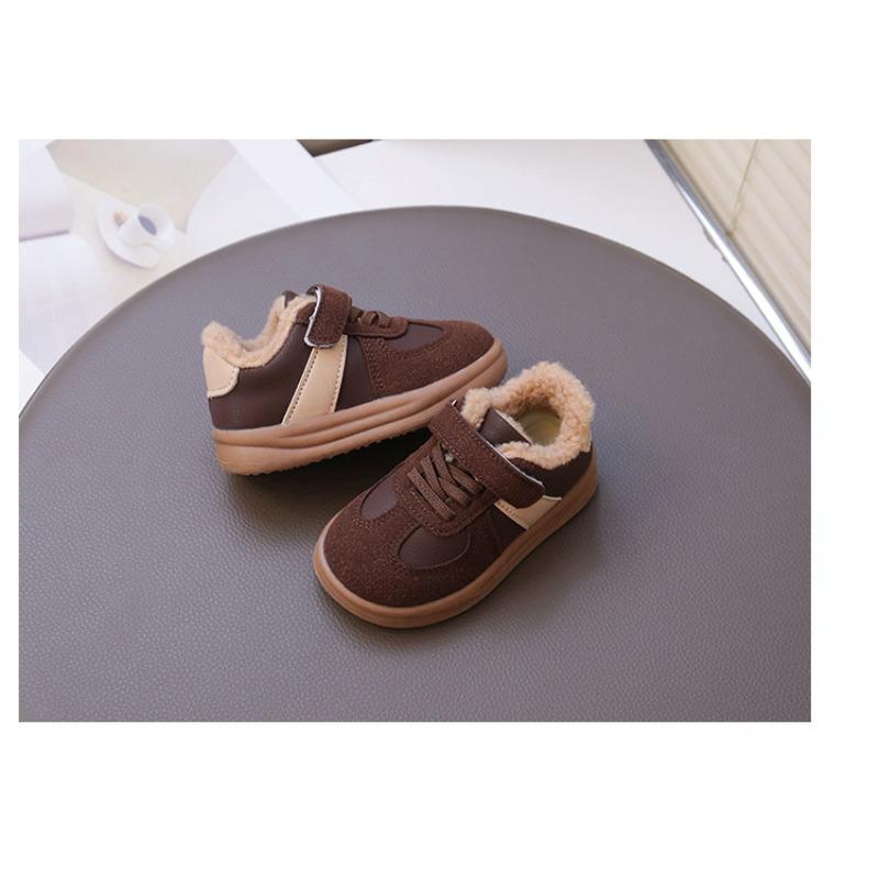 Children's Winter Boots Boys' & Girls' Fleece-Lined Warm Shoes with Shearling, Casual Kids Shoes for Baby Baby Shoes