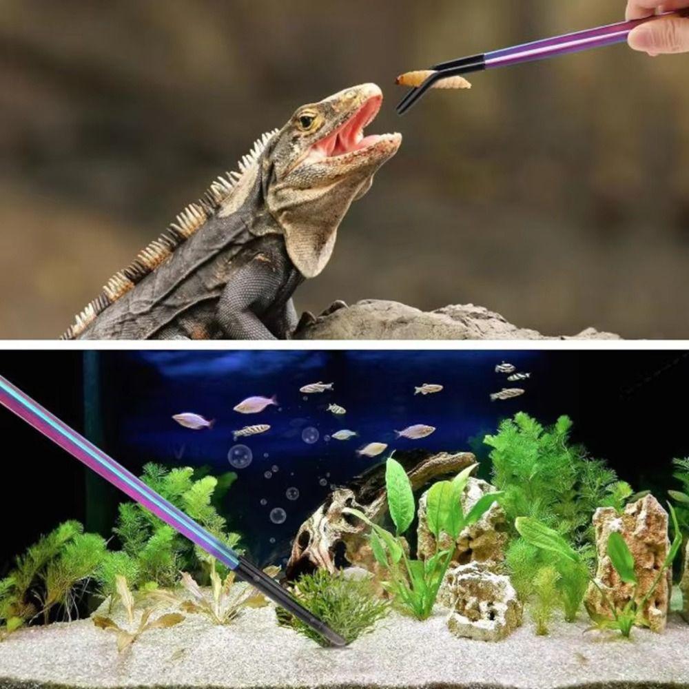 2Pcs 27CM Aquarium Feeding Tweezers Stainless Steel Aquarium Clip Tools Pet Supplies